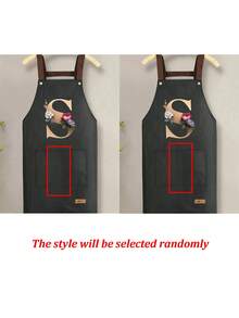 可调节肩带围裙,带实用口袋,可定制花卉和字母 A-Z 印花,男女通用,耐用围兜式肩带,颈部和腰部系带均可调节,大口袋,可水洗,防污,适用于厨房、美发师、园艺、厨师、美容学校、婚礼、派对等场合 - 优雅背景 - 彩色 - 查看 12
