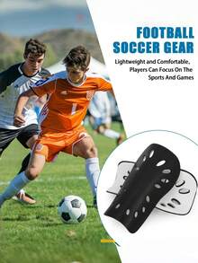 2pcs Football Shin Guards, Breathable Shin Pads With Built-In EVA Cushion, Provide Effective Protection, Suitable For Boys, Girls, Teens And Adults. Lightweight Football Gear, Offer Cushioning Protection, Unisex. - Multicolor - View 5