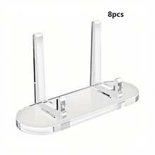 [8pcs/12pcs Clear Card Display Rack] Clear Card Display Rack Stand | Desktop Card Sleeve Storage For Back To School | Home & Room Decoration - Transparent - View 8