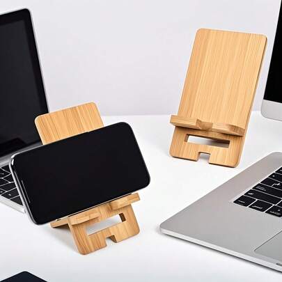 An Adjustable Bamboo Phone And Tablet Stand - Multi-Angle Desktop Stand, Perfect For Home Office, School - An Ideal Gift For Mother's Day, Father's Day, Easter - Stylish Design, Suitable For Home, Work, And Study