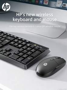 HP Black 108-Key Wireless Keyboard And Mouse Combination, 2.4G Full-Size Ergonomic Computer Keyboard, Mouse 3-Level DPI Adjustable, Office-Specific Classic Appearance Keyboard And Mouse Set - Black - View 2