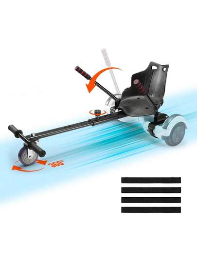 Hoverboard Seat Attachment, Compatible With All 6.5" 8" 8.5" 10" Hoverboards, Grips Control, Adjustable Frame Length And 220 LBS Load Capacity, Hover Board Go Karts Accessory