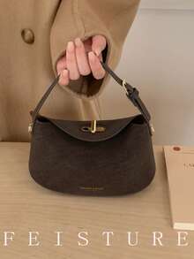 1 pieza Bolso de hombro cruzado de mujer de unicolor de piel de PU, bolso de mano mate de moda con correa ajustable, adecuado para viajes, compras, citas, un regalo ideal para mujeres, adolescentes, estudiantes universitarios, principiantes y mujeres trabajadoras - Café - Ver 9