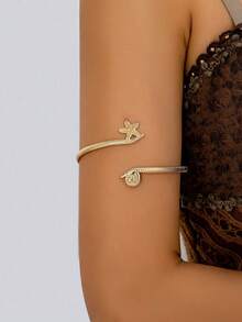 1 pieza Brazalete de concha de estrella de mar para mujer, joya de brazo de verano - Anillo de brazo con estrella de mar y caracola - Ver 1