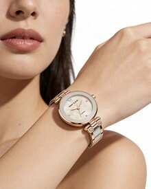 Anne Klein 女士时尚腕表，不锈钢可伸缩表带，圆形表盘，纤薄手镯式腕表 - 玫瑰金 - 查看 6