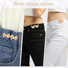 FNANJWQ 8 Pcs Pant Waist Tightener, Detachable Button Tightener For Jeans No Sew And No Tools Waist Buckles Adjustable Bow-Tie Floral Shaped Button Pins For Loose Jeans - / - View 7