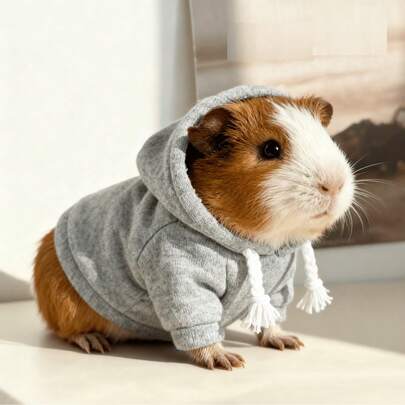 1 chiếc áo hoodie nhẹ, thoáng khí, mềm mại cho chuột lang, màu trơn, phù hợp cho thú cưng nhỏ 17cm/6.7in, áo hoodie giữ ấm, chống gió và chống rụng lông cho thú cưng, phù hợp cho mọi mùa.