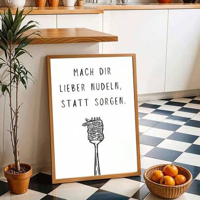 1 pieza/Set Arte de pared abstracto moderno italiano de pasta - Póster de lienzo vertical sin marco adecuado para sala de estar, dormitorio, oficina, comedor - Decoración de plato de fideos italianos, regalo único y decoración, sin marco