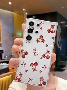 1个可爱樱桃蝴蝶结装饰软壳手机壳，兼容华为荣耀、红米、三星Galaxy A04e/12/A13/A14/A34/A50/A52/A53/A54/S21/S22/S23/S24/S25/S25Ultra/S25FE/S26/S26 Plus/S26 Ultra/S26 Edge、6A/7A/8A、12T/13T/15T/15T Pro - 無色 - 查看 5