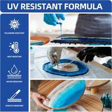 1:1 体积比环氧树脂，高光泽，抗紫外线，快速固化，适用于艺术、珠宝制作、工艺品制作 - 包含树脂和固化剂，DIY珠宝制作，合成树脂材料 - 透明 - 查看 5