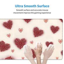 1pc Dark Chic Red Spider Heart Mouse Pad, Personalized Mesh Heart Desk Mat, Large Non-Slip Office & Gaming Keyboard Pad - Rectangle - View 5