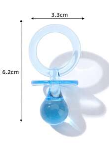 婴儿派对游戏用奶嘴，30个塑料奶嘴，用于婴儿派对装饰DIY，大号婴儿派对奶嘴，性别揭晓派对桌面散落物/寻找婴儿派对游戏道具（粉色，2.75英寸） - 彩色 - 查看 6