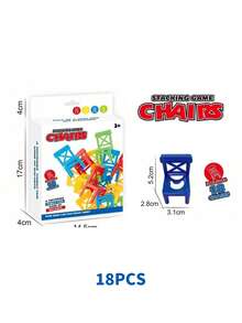 18件套叠叠乐游戏，儿童益智玩具，桌面游戏凳，亲子互动玩具。适合家庭休闲时光/圣诞节/圣诞游戏，儿童玩具，游戏，圣诞节，儿童玩具，STEM玩具，家庭游戏，游戏玩家礼物，游戏，圣诞游戏，儿童玩具，游戏，圣诞游戏，儿童玩具 - 彩色 - 查看 4