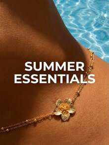 1 chiếc dây đeo eo nhiều lớp đính ngọc trai hình hoa kim loại, gợi cảm và thanh lịch, thích hợp cho kỳ nghỉ, bãi biển, tiệc tùng, làm quà tặng cho bạn bè, bạn gái, ngày Valentine. - Vàng - Xem 2