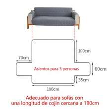 Fundas para Sala Impermeable Cubre Sillon Fundas Decorativas para Sofás Puntos de Pegamento en la Espalda Antideslizante Fundas Salas Lavable Funda de sofá para Mascotas Gris Grande(190cm ) - gris - Ver 5