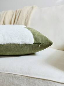 1 pieza Funda de cojín bordada con conejo verde para primavera y verano, funda de cojín con decoración de orejas de conejo en 3D, adecuada para decoración interior, funda de almohada de primavera y verano, no incluye el cojín interior - Verde - Ver 9