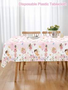 1pc Plastic Tablecloth, Spring Floral Pattern 130*220cm Rectangular Disposable Table Cover, Suitable For Picnic, Home, Kitchen, Dining Table, Wedding, Bridal Shower, Party, Spring Holiday Theme Tabletop Decor - Multicolor - View 11