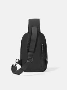 Premium Fashion Men's Sling Bag, Casual Printed Shoulder Bag, Small Coin Purse, Travel Holiday Gift, Men's Vacation Gift, Winter Outdoor Student Cycling Bag, Camping Shoulder Bag, Summer Back To School Shoulder Bag, Spring Study Supplies Wallet, College Backpack Valentine'S Day , Vintage , Valentines Gifts - Black - View 5