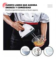 Batidora de Mano Electrica de Cocina con 7 Velocidades - Blanco - Ver 3