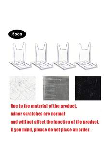 5pcs Adjustable Acrylic Display Stand - Sturdy Base Made Of Durable PMMA Material, Ideal For Home Office, Party Decor And Retail Use. Book Display Rack, Party Decoration, Modern Aesthetics, Fashion Design, Robust Structure - Clear - View 10