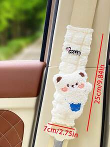 2pcs Car Seat Belt Covers, Cute Plush Doll Seat Belt Shoulder Pads, Soft Extended Couple Decorative Accessories, High-End Car Interior Protective Clothing - A - View 4