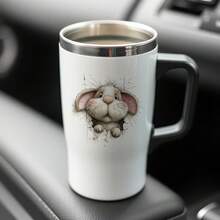 12pcs/Set Whimsical Bunny Easter Theme UV Transfer Stickers | Self-Adhesive Plastic Decals For Crafts, Mugs, Laptops & Water Bottles, Grey, High-Quality Prints, Durable, Single Use - Multicolor - View 4