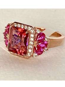 14k Gold Plated Sparkling Cubic Zirconia Women's Wedding Ring, Elegant Bridal Engagement Jewelry, Romantic Anniversary Gift, Available In Multiple Sizes - Gold - View 2