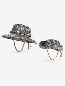 1 件女士刺绣马尾孔防晒渔夫帽，适合钓鱼、徒步旅行、登山 - 彩色 - 查看 10