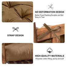 Outdoor Indoor Waterproof Seat Chair Outdoor & Indoor Waterproof Seat Chair Cushions With Ties Chair Back Cushion Recliner Seat Mat Outdoor Dining Chair Cushion For Patio Cushion Furniture - 卡其色 - 查看 4