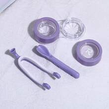 1 Set de Insertador y Removedor Portátil de Lentes de Contacto con Estuche de Almacenamiento, Incluye Pinzas, Varilla de Succión y Cucharilla de Silicona, Sin Batería, Apto para Lentes de Contacto de Color y Regulares, Caja de Almacenamiento de Estilo Coreano Transparente INS para Organización y Viaje de Lentes de Contacto Diarios - Multicolor - Ver 4