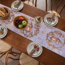 1/4/6 件套，斋月餐垫，亚麻餐桌垫，传统灯笼图案，可水洗印花桌布，表面保护垫，节日厨房和家庭聚会的理想装饰 - 彩色 - 查看 9