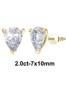 1pc 925 Sterling Silver Teardrop Cubic Zirconia Stud Earrings, Elegant & Timeless Jewelry For Young Women - LZE02 - View 17