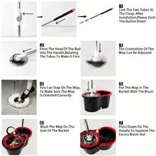 Dual Drive Rotary Mop Bucket Set With Water Twisting System, Equipped With 3 Durable Microfiber Mop Heads, 360 Degree Cleaning, Suitable For Hardwood Floors, Tile, Marble, Laminate Floors - Màu tím - Xem 6