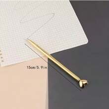 1pc Or 3pcs Gold Heart-Shaped Retractable Metal Ballpoint Pen, Elegant Creative Cute Black Ink Pen, Exquisite Writing Tool Suitable For Weddings, Engagements, Valentine's Day And Other Occasions - A - View 6