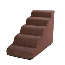 1pc Plush Warm Pet Stair Ramp, Elderly/Small Dog Assistance Ladder, Protect Every Step, Easy Up And Down, Love Lasts Longer. Sofa Bed Dog Steps, Washable Sponge Pet Stairs For Sofa, Bed, Teddy, Small Pets - Coffee Brown - View 14