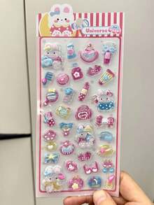 1 张动漫人物贴纸，可爱小熊贴纸，可重复使用防水贴纸，DIY 手工贴纸，智能手机壳，笔记本电脑，DIY 项目，笔记本电脑，礼品包装。 - 彩色 - 查看 4