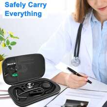 1pc Portable Medical First Aid Kit Storage Box, EVA Material Stethoscope Storage Box With Handle, Hard Carrying Case, Stethoscope Cloth Bag, Home Anti-Drop EVA First Aid Kit, Hard Stethoscope Case - Multicolor - View 3