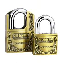 家用防盗挂锁，户外防水，防锈，适用于仓库、大门、宿舍橱柜 - 黃色 - 查看 1