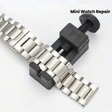 Essential Item: 1 Vintage-Style Watch Strap Removal Tool - Made Of Durable Plastic, Adjustable And Precise, Suitable For Mini Watch Repair And Strap Adjustment, Includes Spare Pins, Portable And Easy To Use. - 黑色 - 查看 2