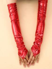 1 Pair Women's Fashion Sequin Reflective Stage Performance Long Fingerless Gloves - Multicolor - View 8