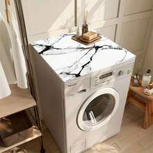 1pc Marble Texture White Gold Pattern, Warm Family Atmosphere, Diatomite, Anti-Slip, Suitable For Washing Machine Cover Pad, Dryer Cover Pad, Coffee Machine Pad, Kitchen Countertop Pad. Multi-Purpose Household Mat - Multicolor - View 6