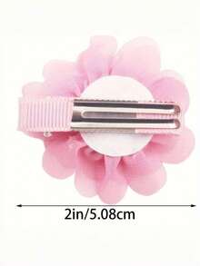 20Pcs Chiffon Bow Hair Clip Flower Mini Hairpin Fine Soft Hair Everyday Hair Accessory For Girls (Ten Colors) , School Supplies, Head Accessories, Hair Accessories For Women, Hair Slide, Hair Barrettes - Multicolor - View 3