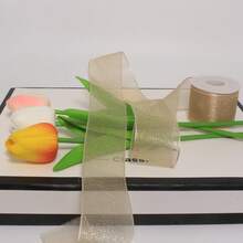 10 Yards/Roll Autumn Color Series Thick Edge Tulle Ribbon, Floral Bouquet, Gift Wrapping, Cake Packaging, Holiday Party Decoration - Coffee Brown - View 15