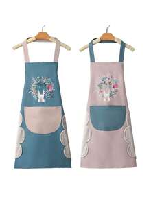 1pc Adjustable Cooking Apron With Pockets, Waterproof And Oil-Resistant, Suitable For Cooking, Chef, Unisex Design, Simple And Elegant Cooking Apron - Multicolor - View 9