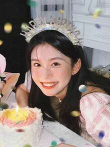 1/5pcs Happy Birthday Headband, Shiny Sequin Silver Hair Hoop, Suitable For Birthday Party, Party Supplies, Party Hat, Photo Props - Silver - View 5