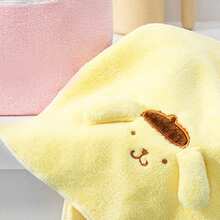 Miniso Khăn bông san hô Sanrio Pompompurin, thêu hình chú chó Pudding, chất liệu mềm mại, thấm hút tốt, thân thiện với da và không rụng lông, khăn mặt phòng tắm & khăn tay gia đình (1 chiếc) - Màu vàng - Xem 2