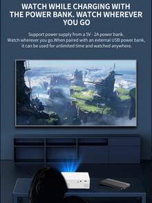 1台M200S便携式迷你投影仪，320*240P分辨率 | 有线手机投屏 | USB/SD/AV/HD/Type-C接口 | 适用于家庭、聚会、办公室、旅行、户外电影投影 | 无内置系统 | 附赠5V 2A适配器 - 黑色 - 查看 8