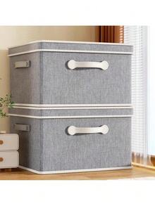 Clothing Storage Bag, Fabric Storage Bins For Shelves, Bedding Moving Bag, Bedroom Storage Bag, Extra Large Capacity Storage Bag, Large Capacity Foldable Storage Box,Moving & Travel Storage Basket, Under Bed Storage Bag ,Suitable For School & Home - 灰色 - 查看 2