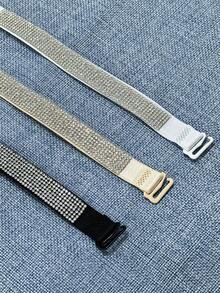 2/4pcs Rhinestone Solid Color Bra Straps, Women's Lingerie Strap Accessories - Suitable For Dresses And Daily Wear - Multicolor - View 2