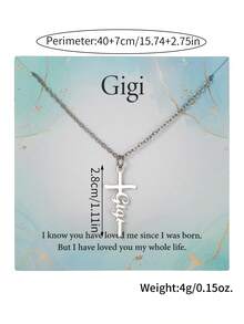 Fashion Stainless Steel Nana Cross Necklace - Gift For Grandma, Engraved 'Nana' Cross Pendant With Heartfelt Message Card, Perfect Birthday/Grandparent's Day Gift"/Mother's Day Gift - Multicolor - View 2